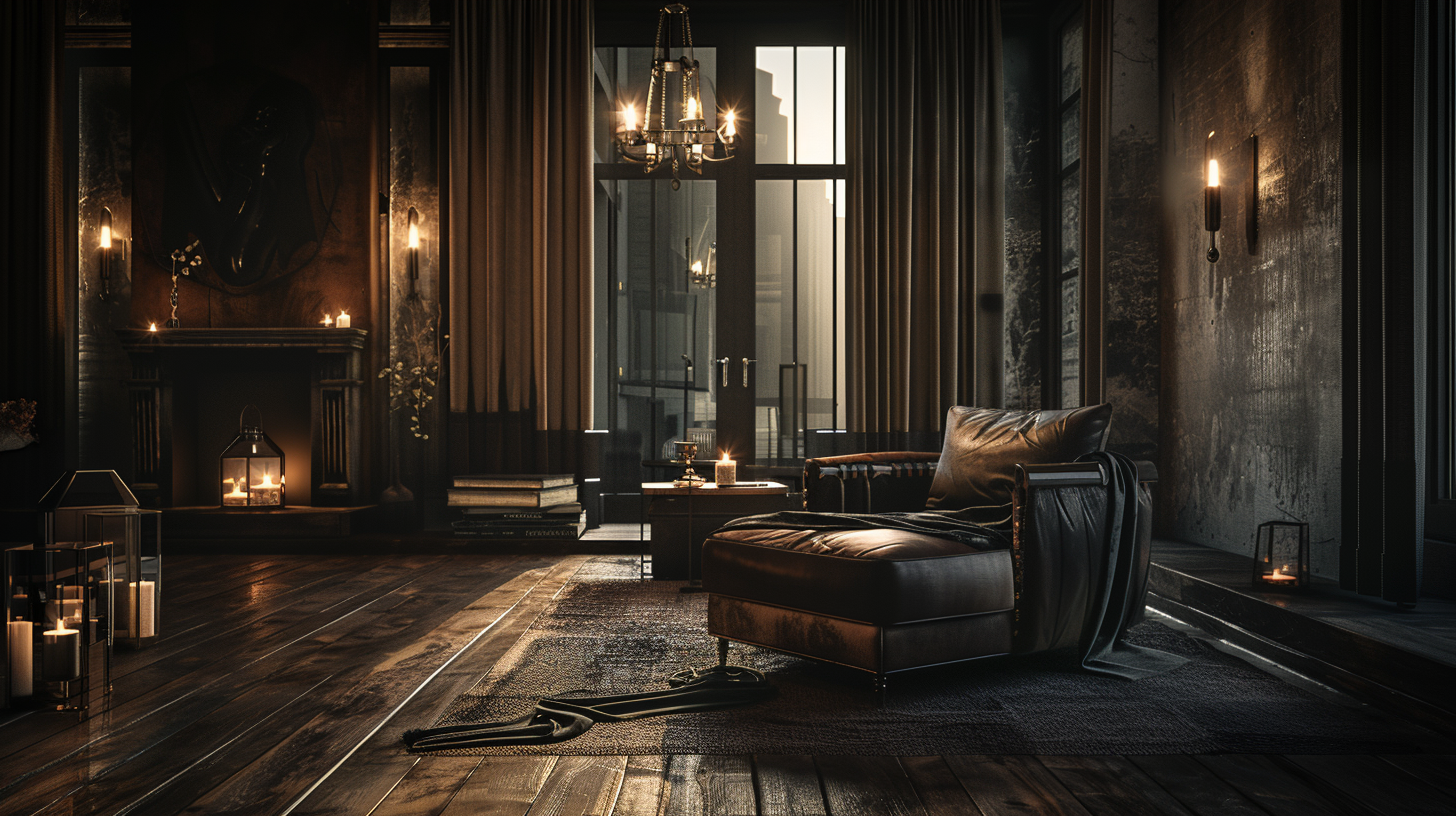 Deep oxblood throne chair